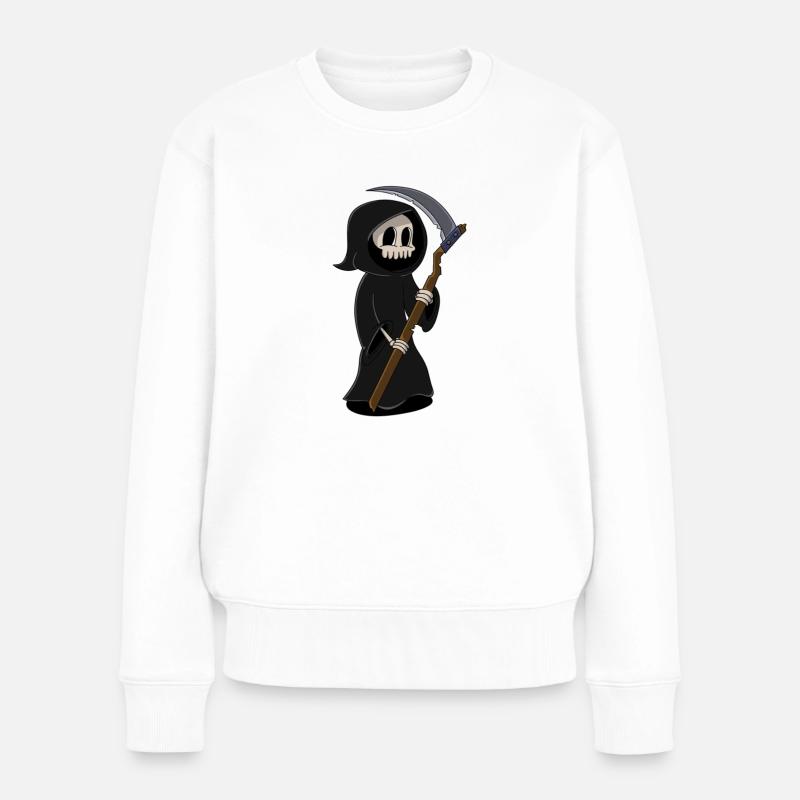 Skull - Frauen Premium Bio Pullover - Weiß