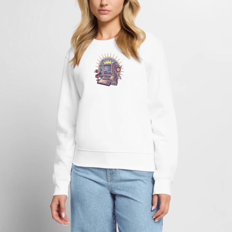 Futuristic computer with retro elements Women's Premium Organic Jumper