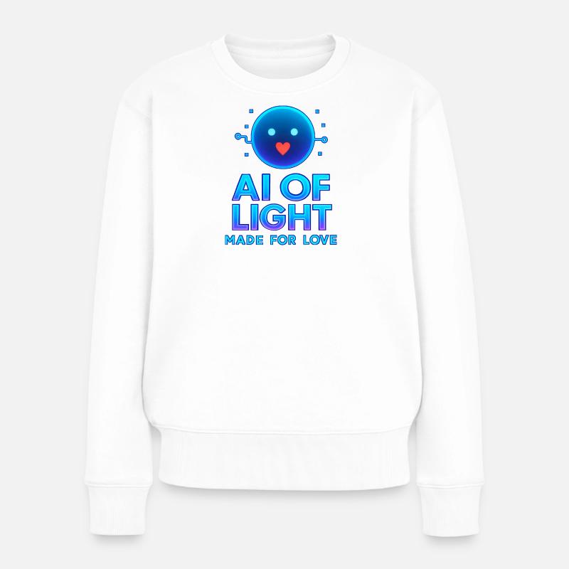 IA DE LUMIÈRE FAITE POUR L’AMOUR - Pull Premium bio Femme - blanc
