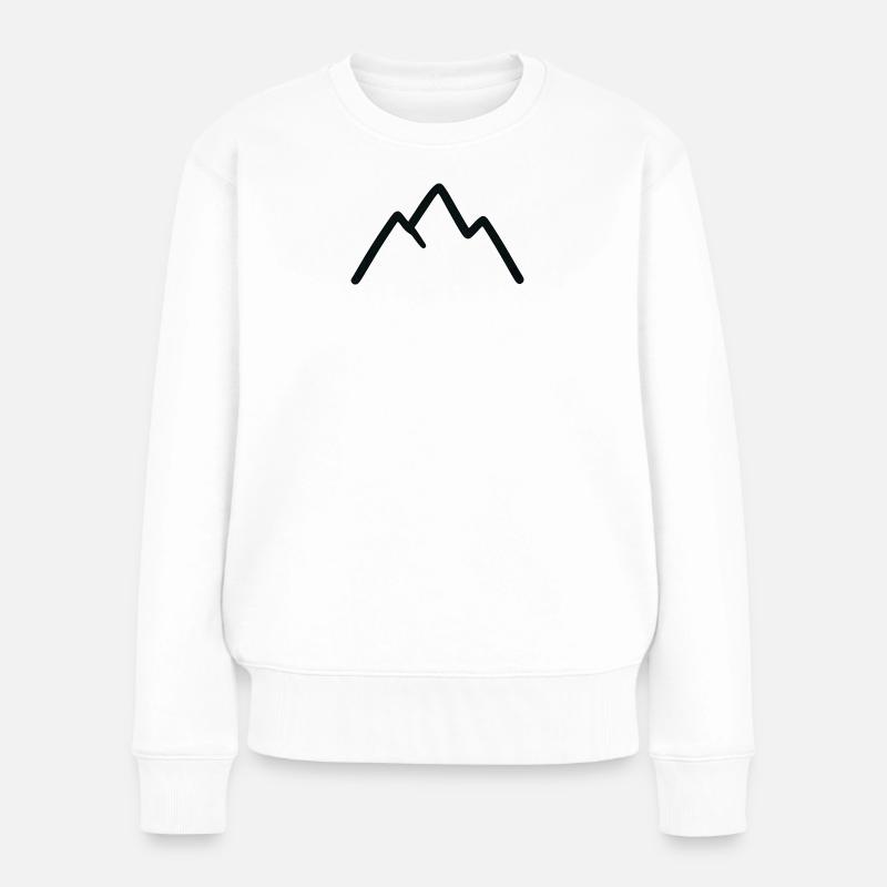 Paysage de montagne avec lever de soleil - Pull Premium bio Femme - blanc