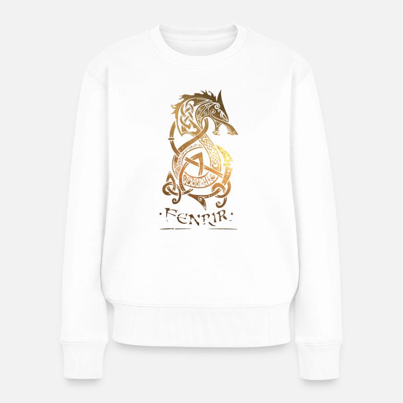 Fenrir - Wolf - Odin - Walhalla - Nurdisch - - Frauen Premium Bio Pullover - Weiß