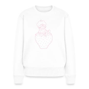 Charlotte Aux Fraises Sur Une Fraise En Rose - Pull Premium bio Femme - blanc - Devant - Julia (174cm)