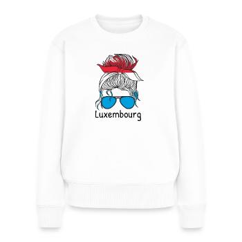 Drapeau luxembourgeois Drapeau luxembourgeois Accueil - Pull Premium bio Femme - blanc - Devant - Julia (174cm)