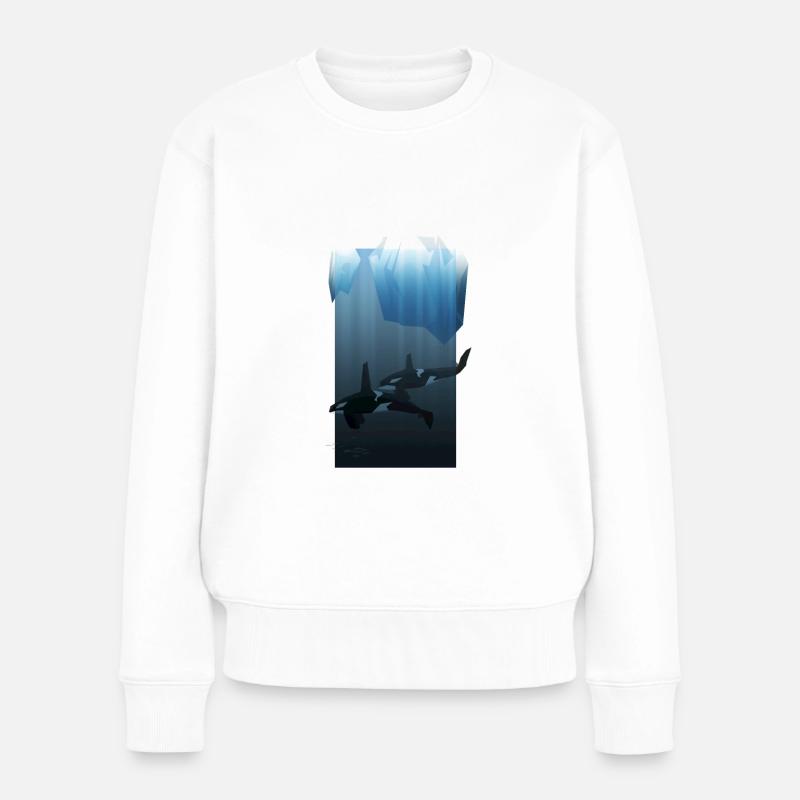 Schwertwal - Frauen Premium Bio Pullover - Weiß