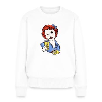 Donnez-moi Lemons_Retromotiv - Pull Premium bio Femme - blanc - Devant - Julia (174cm)