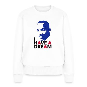 MARTIN LUTHER KING - Frauen Premium Bio Pullover - Weiß - Vorne - Julia (174cm)