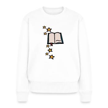 Magisches Buch - Frauen Premium Bio Pullover - Weiß - Vorne - Julia (174cm)