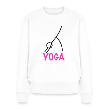Yoga Stellung - Frauen Premium Bio Pullover - Weiß - Vorne - Julia (174cm)