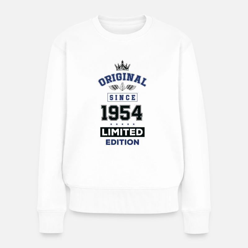 1954 limited edition Geburtstag - Frauen Premium Bio Pullover - Weiß