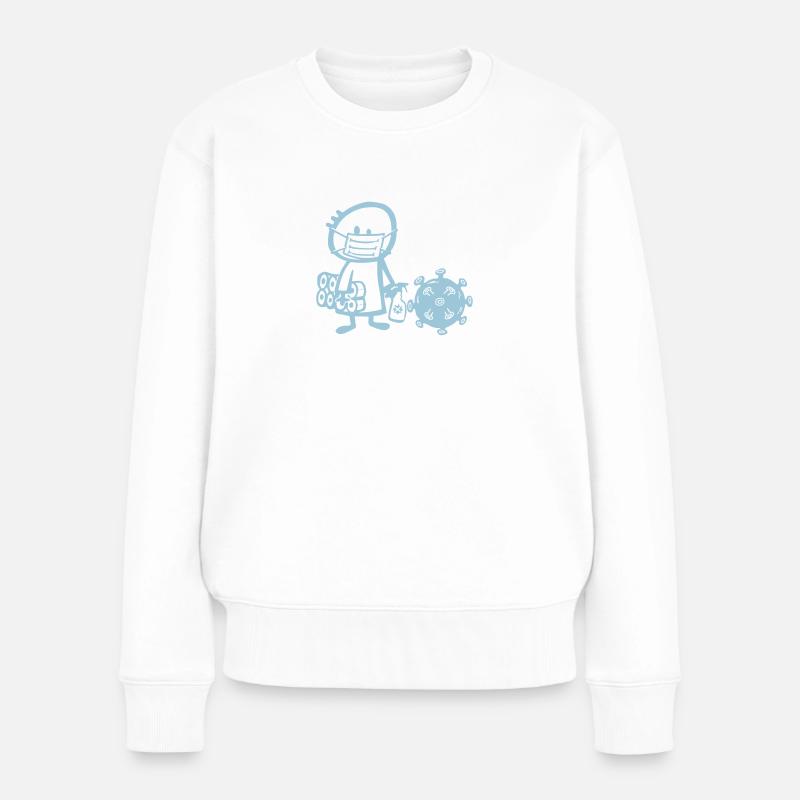 Manneken de virus - Pull Premium bio Femme - blanc