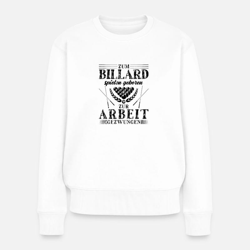 Billardtisch Billardkugel Motiv Billard Queue - Frauen Premium Bio Pullover - Weiß