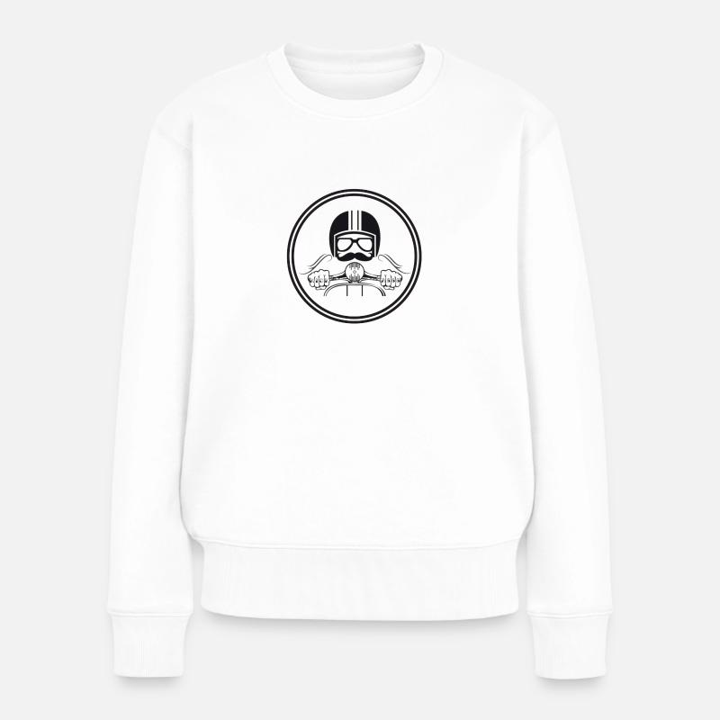 TwoStrokes Scooterboy - Frauen Premium Bio Pullover - Weiß