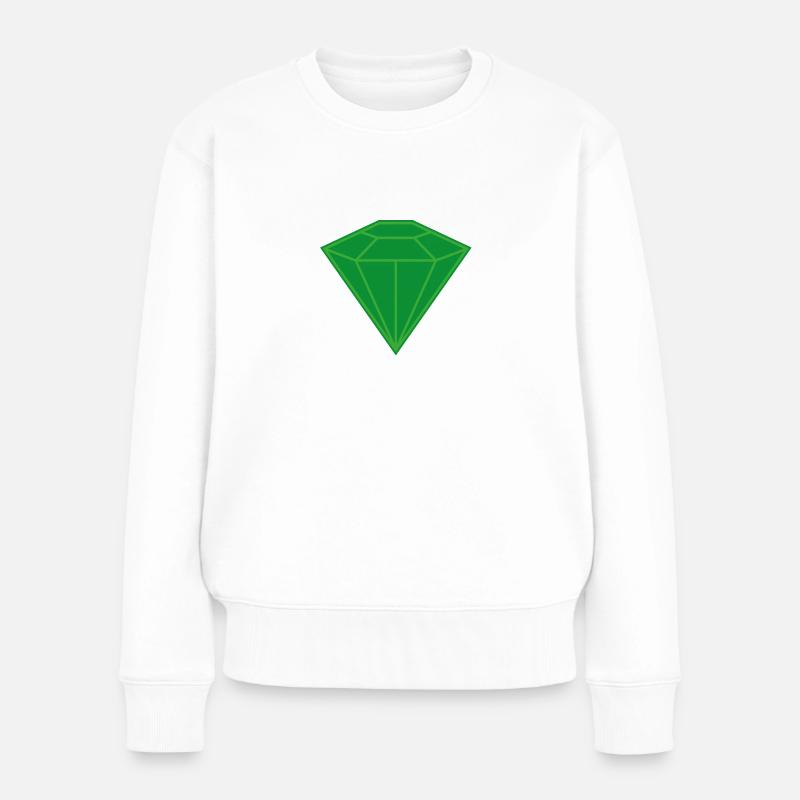 Smaragd - Frauen Premium Bio Pullover - Weiß