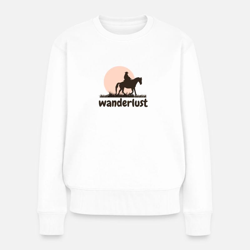 Westernreiten & Wanderreiten - Frauen Premium Bio Pullover - Weiß