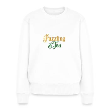 Ontspannende puzzels om te puzzelen en van te drinken - Vrouwen Premium Bio sweater - wit - Voor - Julia (174cm)