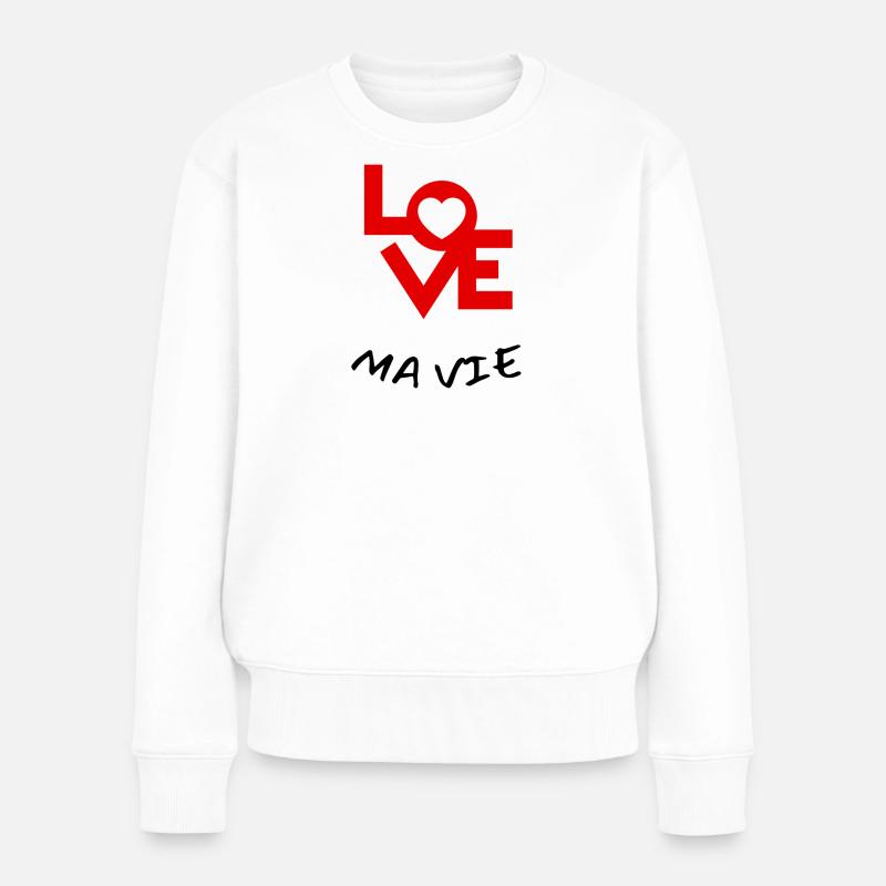 Love ma vie - Pull Premium bio Femme - blanc