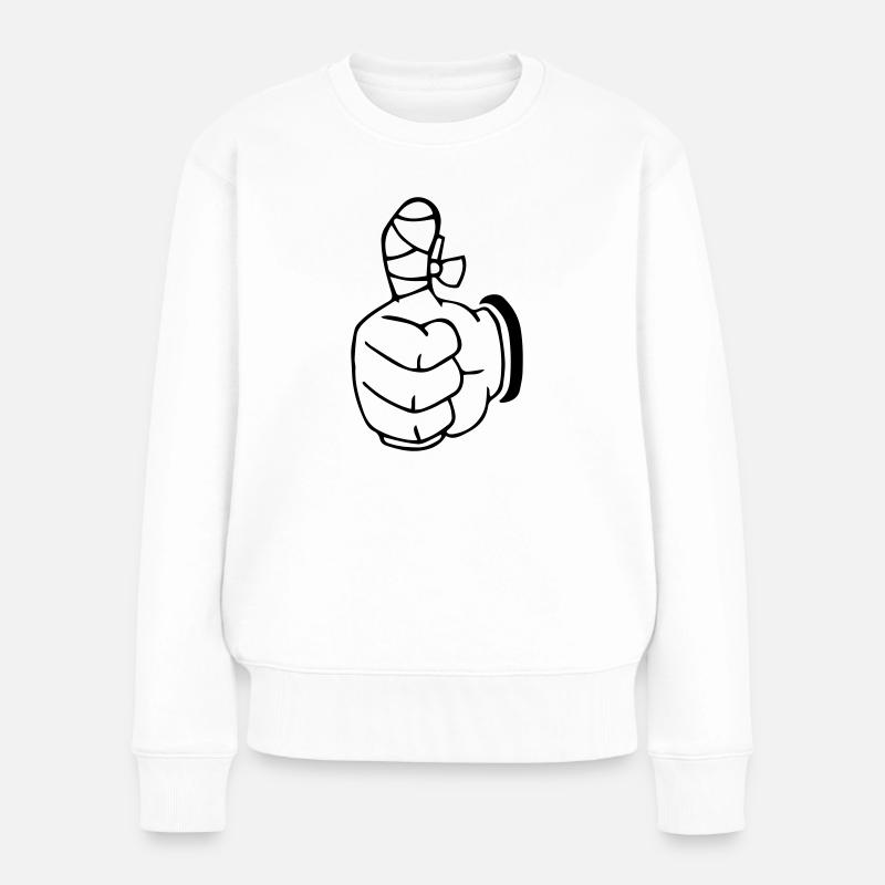 Daumen hoch Handwerker Geschenkidee - Frauen Premium Bio Pullover - Weiß