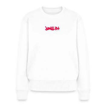 Junglist Party Rot, Junglist + Speaker + Crowd - Frauen Premium Bio Pullover - Weiß - Vorne - Julia (174cm)