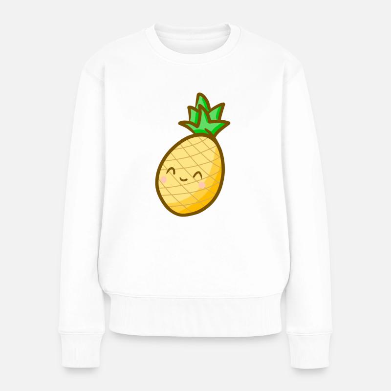 Ananas - Frauen Premium Bio Pullover - Weiß