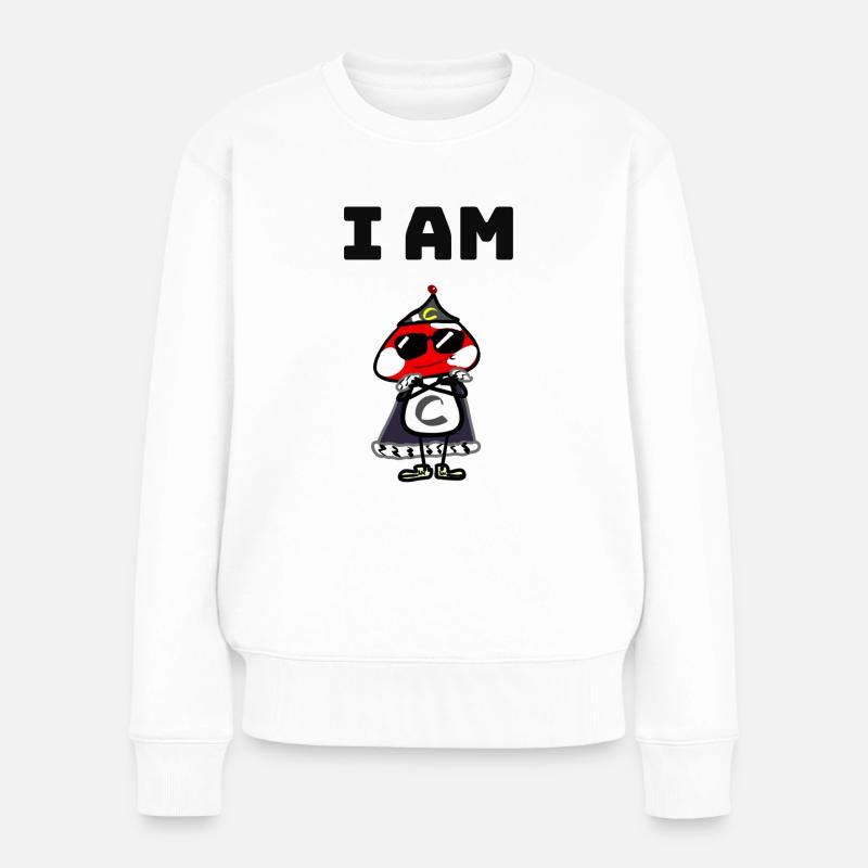 I AM C - Frauen Premium Bio Pullover - Weiß