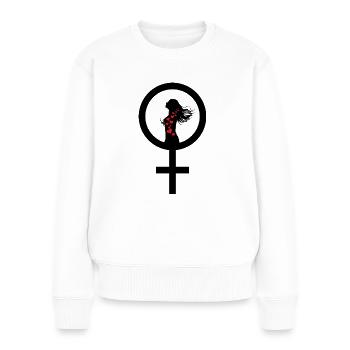 A woman's strength - Women's Premium Organic Jumper - white - Front - Julia (174cm)