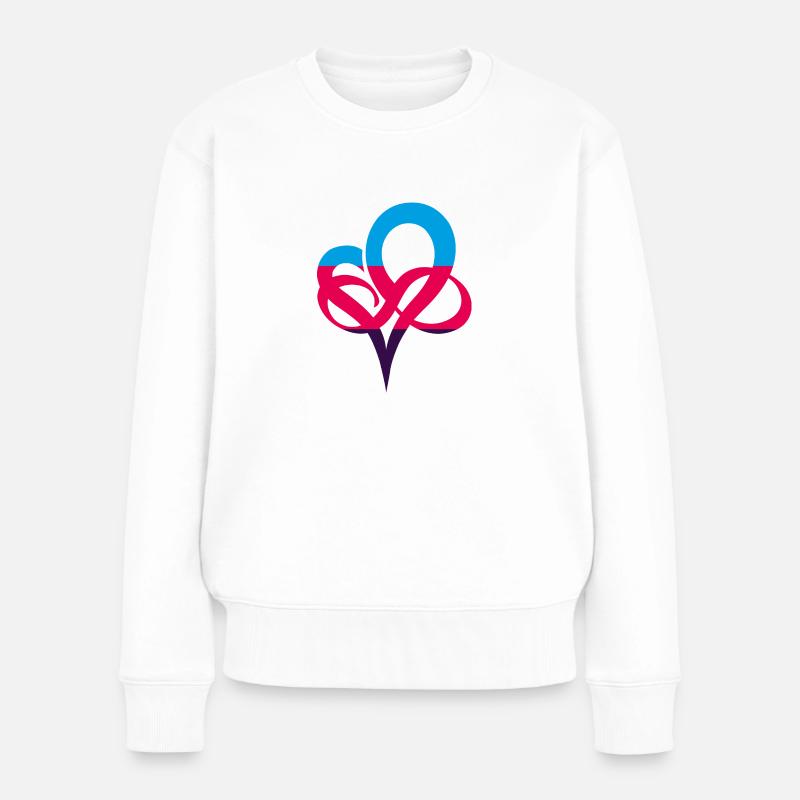 Polyamorie Flagge Infinity Heart Unendlichherz - Frauen Premium Bio Pullover - Weiß