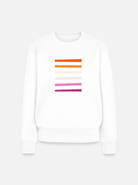 lesbian streifen - Frauen Premium Bio Pullover - Weiß