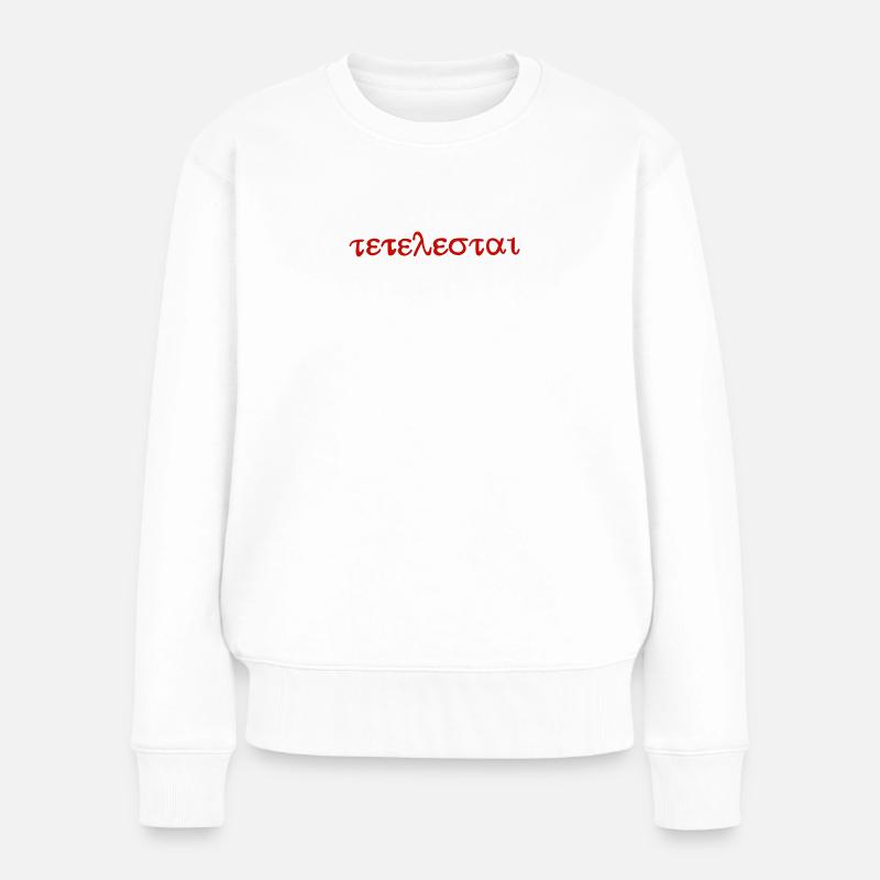 Tetelestai - Frauen Premium Bio Pullover - Weiß