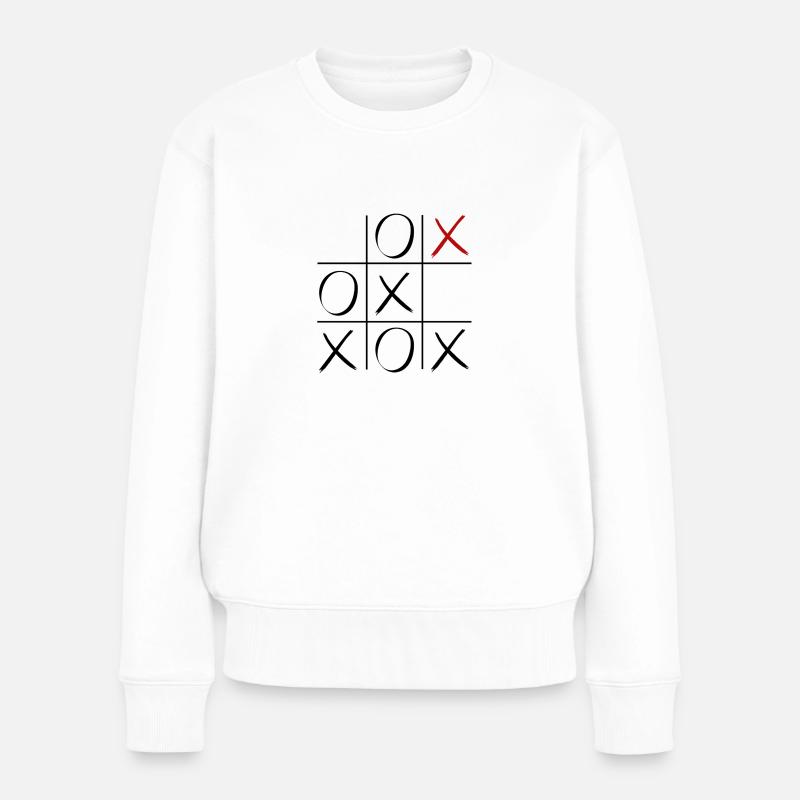 Tic Tac Toe - Frauen Premium Bio Pullover - Weiß