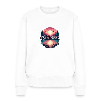 Camping in freier Natur - Frauen Premium Bio Pullover - Weiß - Vorne - Julia (174cm)