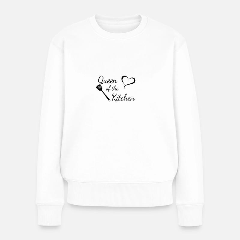 Queen of the Kitchen - Frauen Premium Bio Pullover - Weiß