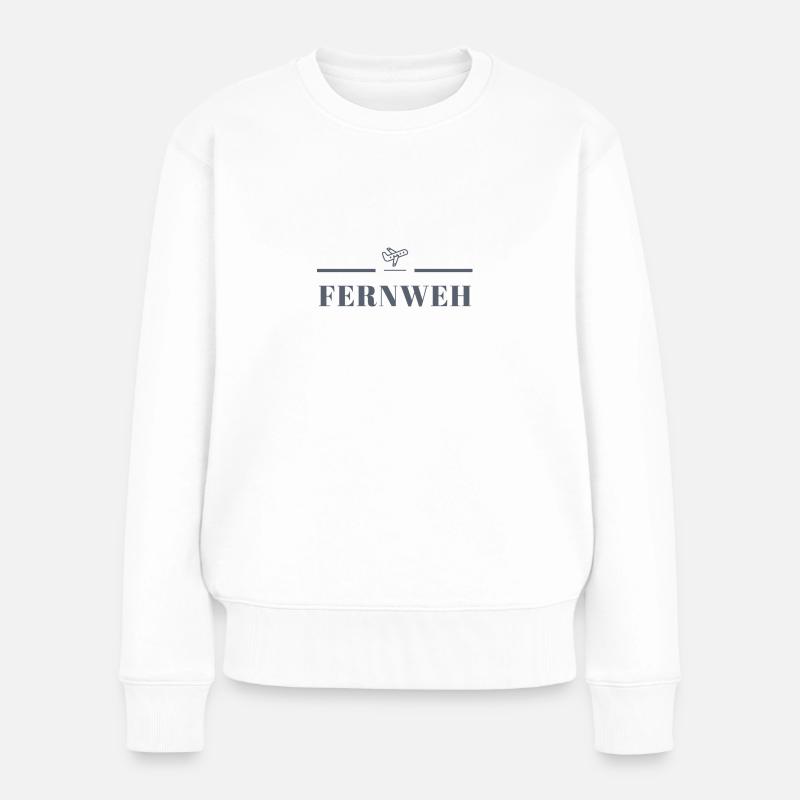 Fernweh - Frauen Premium Bio Pullover - Weiß