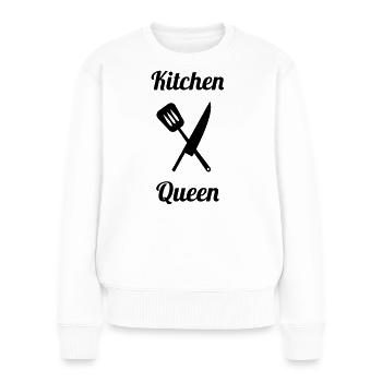 Kitchen Queen - Frauen Premium Bio Pullover - Weiß - Vorne - Julia (174cm)