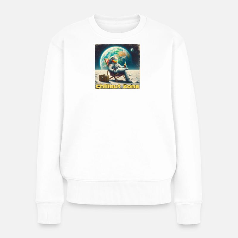 Astronaute de la zone de détente - Pull Premium bio Femme - blanc