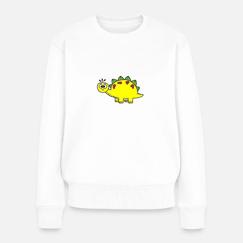 Dino - Frauen Premium Bio Pullover - Weiß