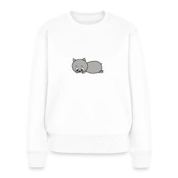 Hund - Frauen Premium Bio Pullover - Weiß - Vorne - Julia (174cm)