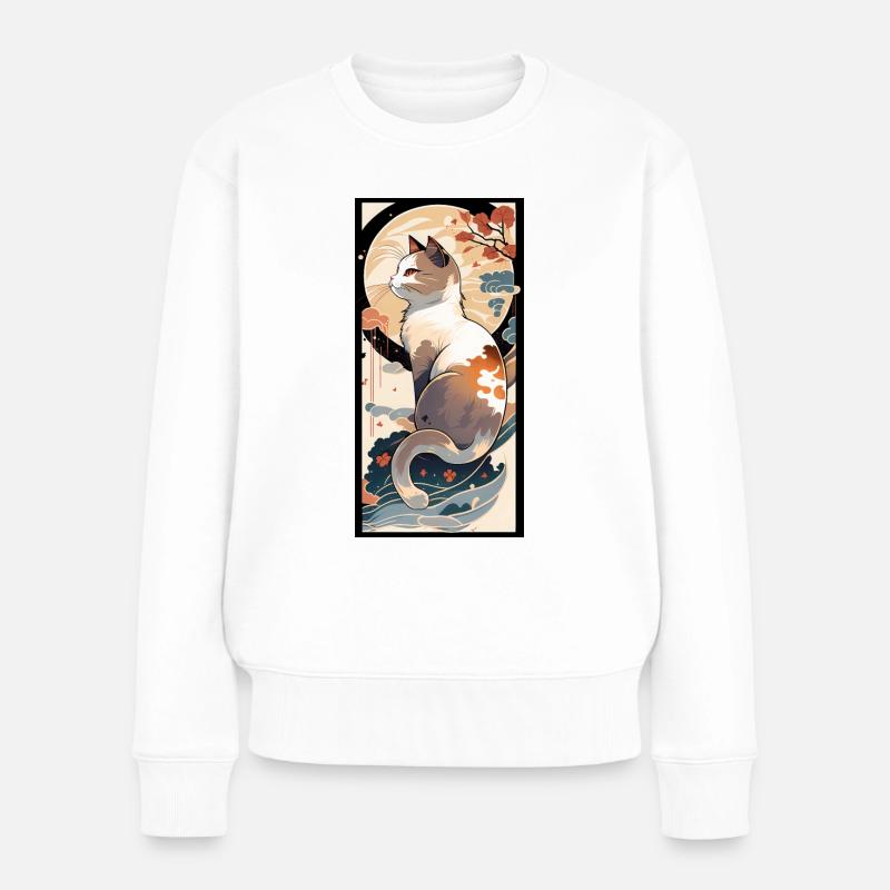 Chaton rêveur - Pull Premium bio Femme - blanc