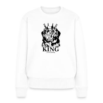 Terre-Neuve Roi de tout ce qui dit chiens - Pull Premium bio Femme - blanc - Devant - Julia (174cm)