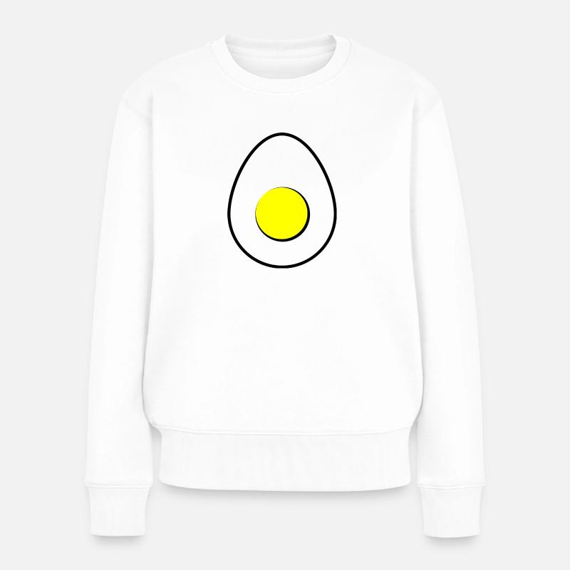 Oeuf Oeuf - Logo Icône Symbole - Pull Premium bio Femme - blanc