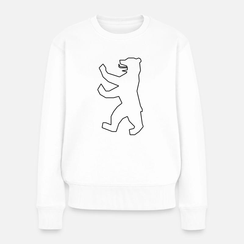 Berliner Bär - Frauen Premium Bio Pullover - Weiß