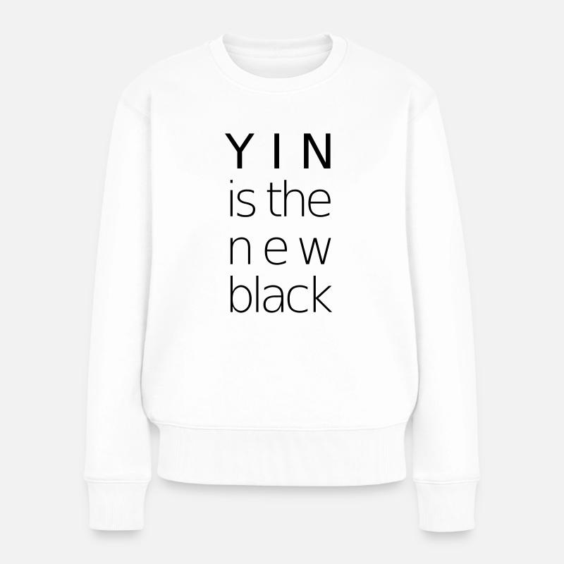 YIN is the new black - Frauen Premium Bio Pullover - Weiß