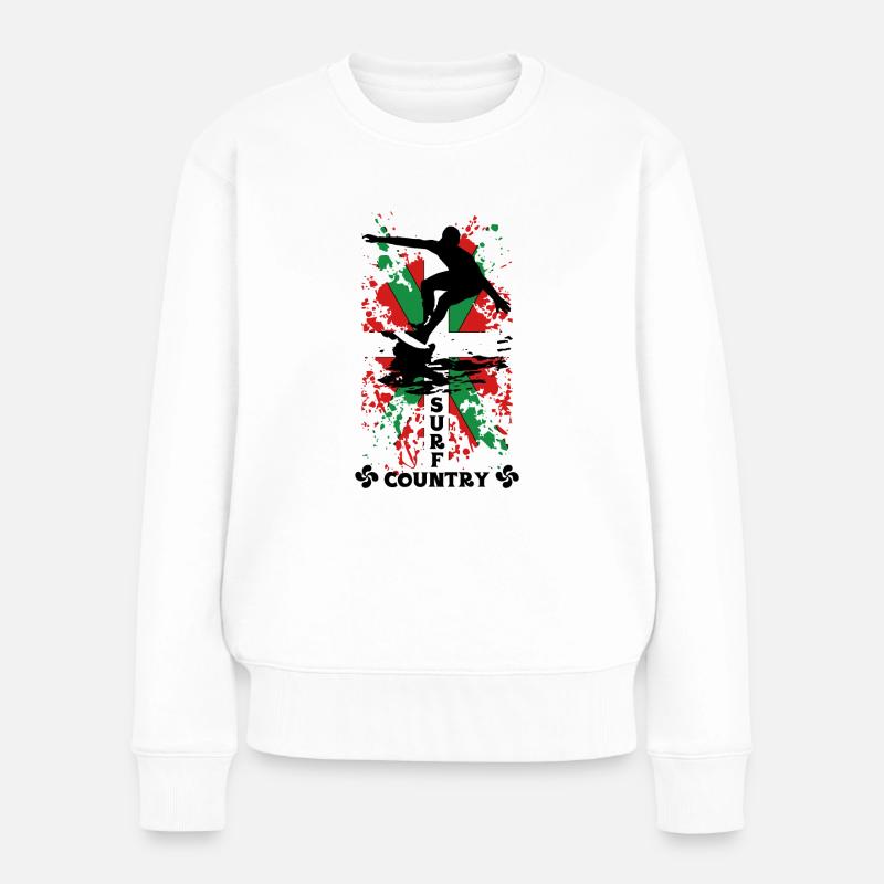 Basque surf country - Pull Premium bio Femme - blanc