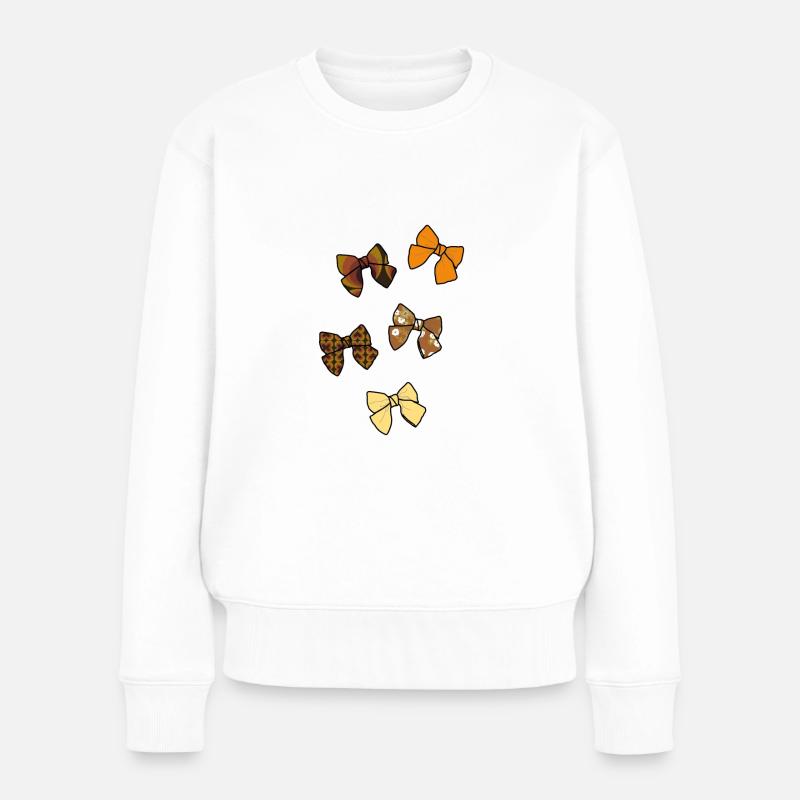 Fliege 70er Jahre - Frauen Premium Bio Pullover - Weiß