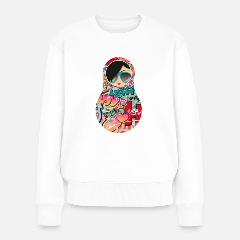 Matroschka Nina - Frauen Premium Bio Pullover - Weiß