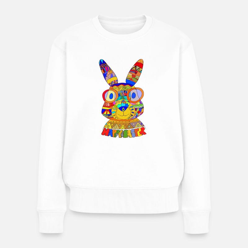 HAPPYEASTER Osterhase - Frauen Premium Bio Pullover - Weiß