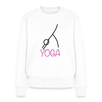 Yoga Stellung - Frauen Premium Bio Pullover - Weiß - Vorne - Julia (174cm)