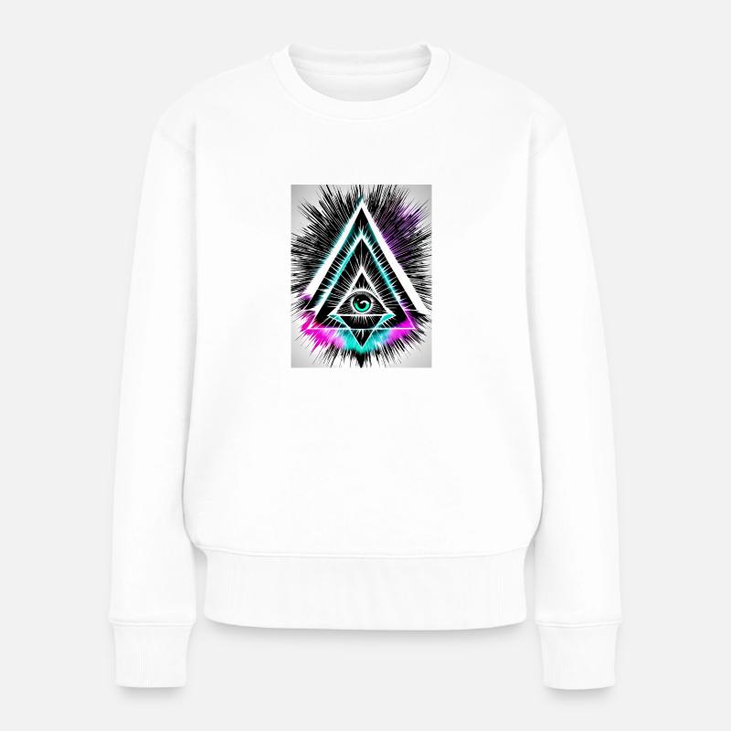 Das allsehende Auge - Frauen Premium Bio Pullover - Weiß