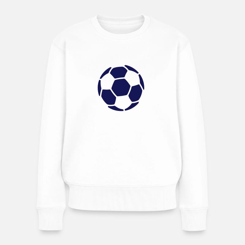 Fußball - Frauen Premium Bio Pullover - Weiß