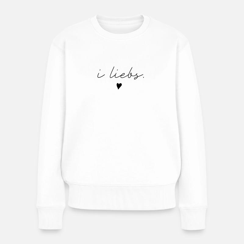 i liebs schriftzug - Frauen Premium Bio Pullover - Weiß