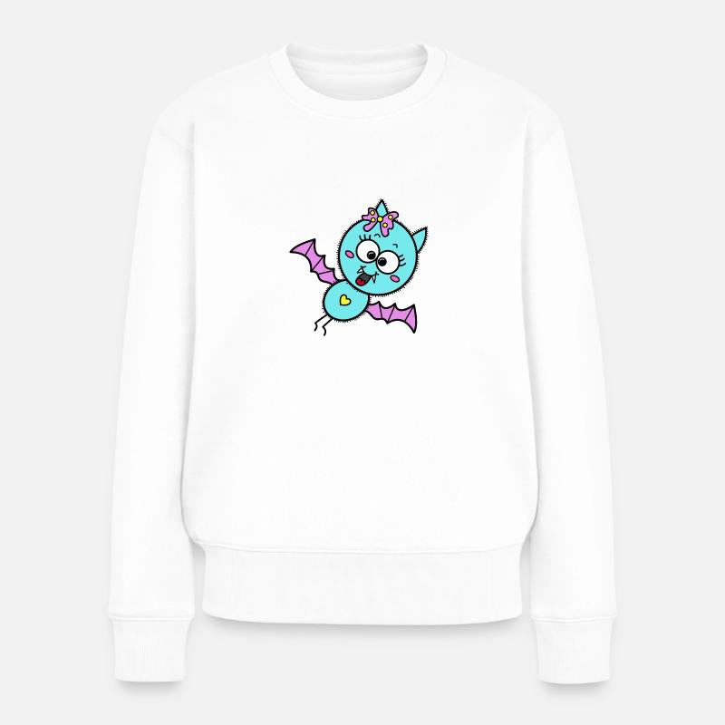 Fledermaus - Frauen Premium Bio Pullover - Weiß